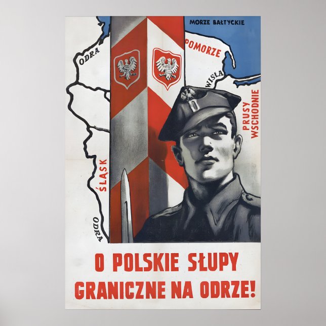 Poster Cartaz de Propaganda Polonesa Postes de fronteira  (Frente)