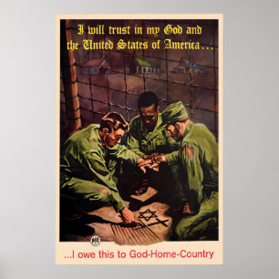 Poster Cartaz de Propaganda Religiosa do Exército dos EUA