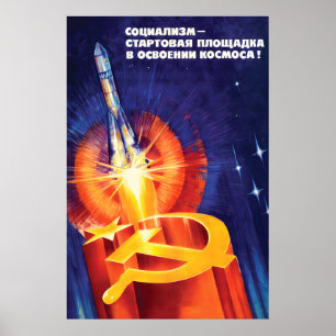 Poster Cartaz de Propaganda Soviética O Socialismo é o La