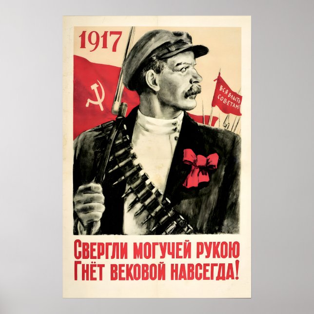 Poster Cartaz de Propaganda Soviético Todo o Poder aos (Frente)