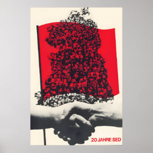 Poster Cartaz de Propaganda Vintage da RDA Unidade Social
