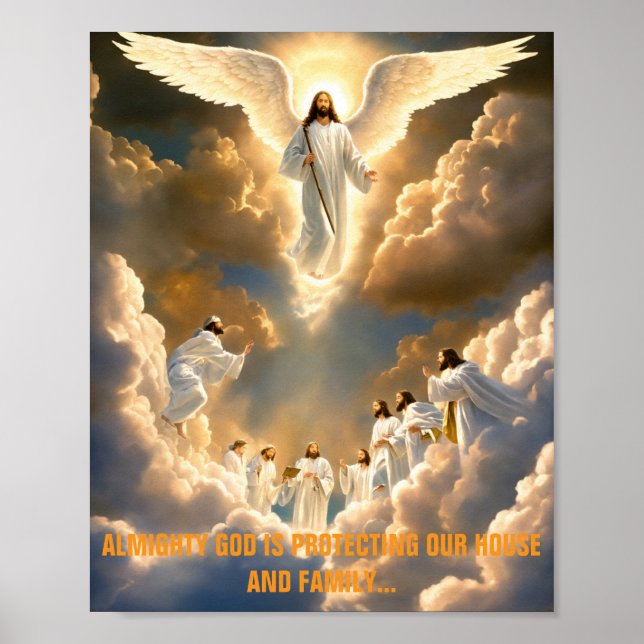 Poster Cartaz de Proteção Divina – Com o Poder de Deus (Frente)