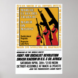 Poster Cartaz de Protesto do Mayday EUA Revolução Sociali