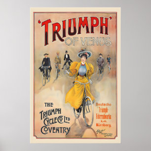 Poster Cartaz de Publicidade Vintage da Triumph Cycles Co