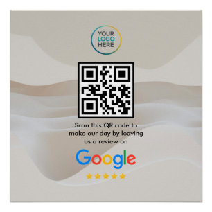 Póster Cartaz de QR Code de Avaliação do Google   Sinaliz