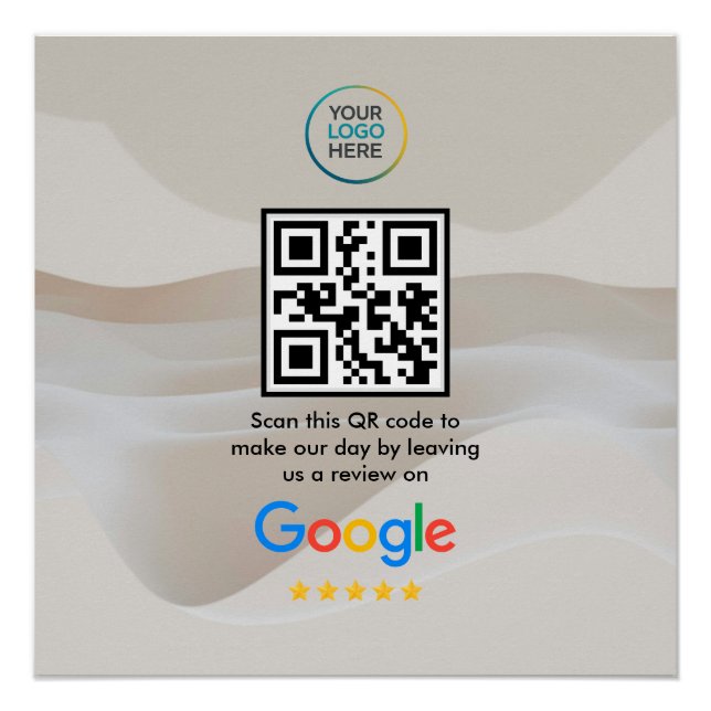 Póster Cartaz de QR Code de Avaliação do Google | Sinaliz (Frente)