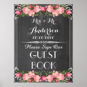 Poster cartaz de quadro negro, cartaz de livro de visitas