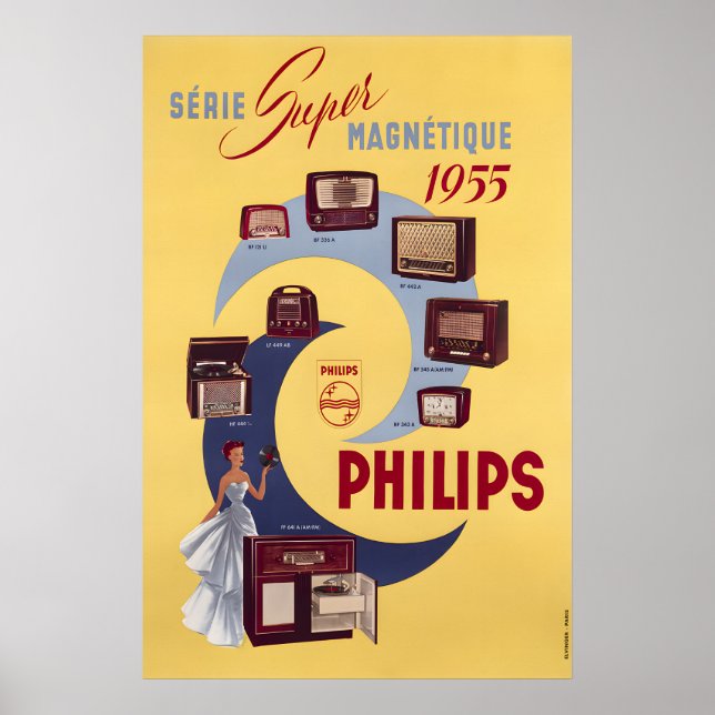 Poster Cartaz de Rádio Phillips (Frente)
