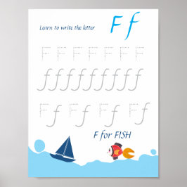 Poster Cartaz de Rastreamento da Letra F para Crianças