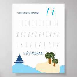 Poster Cartaz de Rastreamento da Letra I para Crianças