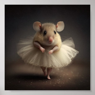 Poster Cartaz de rato bailarina fofo