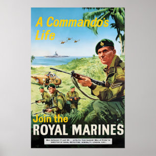 Poster Cartaz de Recrutamento A Vida de um Comando. Junte