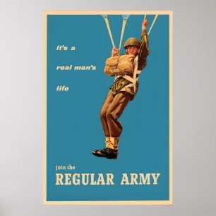Poster Cartaz de Recrutamento da II Guerra Mundial Paraqu