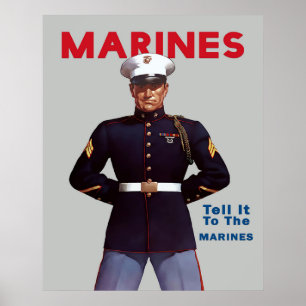 Poster Cartaz de recrutamento dos Fuzileiros Navais da Se