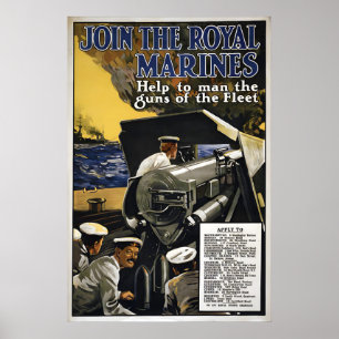 Poster Cartaz de Recrutamento dos Fuzileiros Navais Reais
