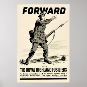 Poster Cartaz de Recrutamento dos Fuzileiros Reais de Hig
