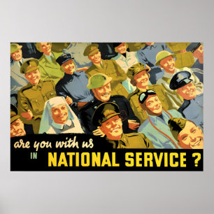Poster Cartaz de Recrutamento GB WWII Você está conosco n