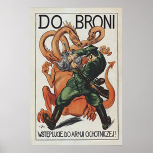 Poster Cartaz de Recrutamento Guerra Polono-Soviética Às 