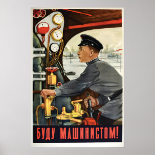 Poster Cartaz de Recrutamento Soviético Eu serei um maqui