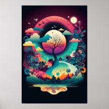 Cartaz de Redemoinho Abstrato | Retro Psicodélico
