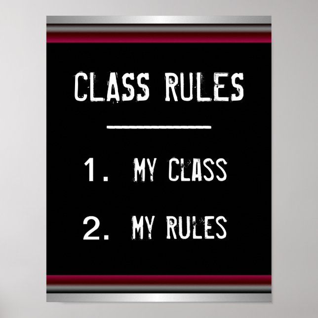 Poster Cartaz de Regras Divertidas de Classe (Frente)