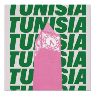 Póster Cartaz de Relógio Retro da Tunísia | Viagens Inspi