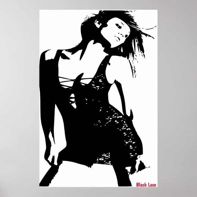 Poster Cartaz de Renda Preta (Frente)