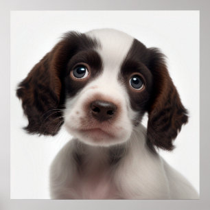 Poster Cartaz de retrato de cachorrinho da raça Spaniel F