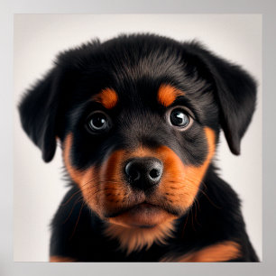 Poster Cartaz de retrato de cachorro filhote Rottweiler f