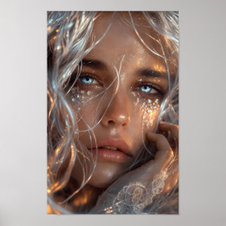 Poster Cartaz de retrato de fantasia com olhar de geada l