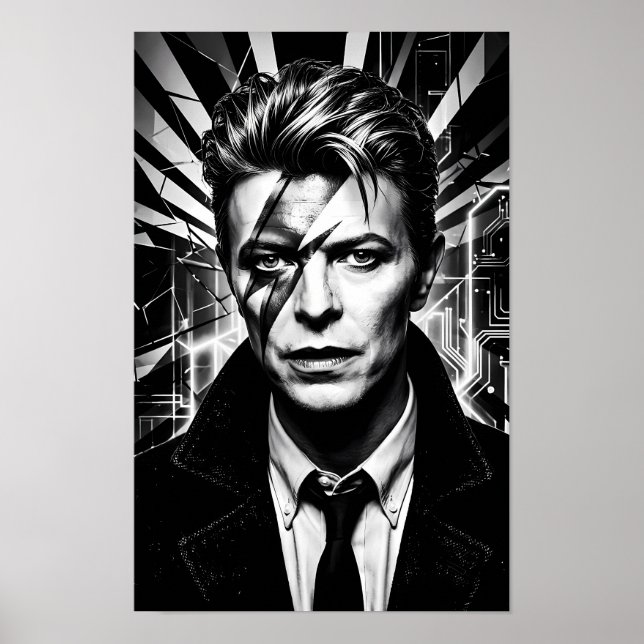 Poster Cartaz de Retrato de Relâmpago de Glam Rock Elétri (Frente)