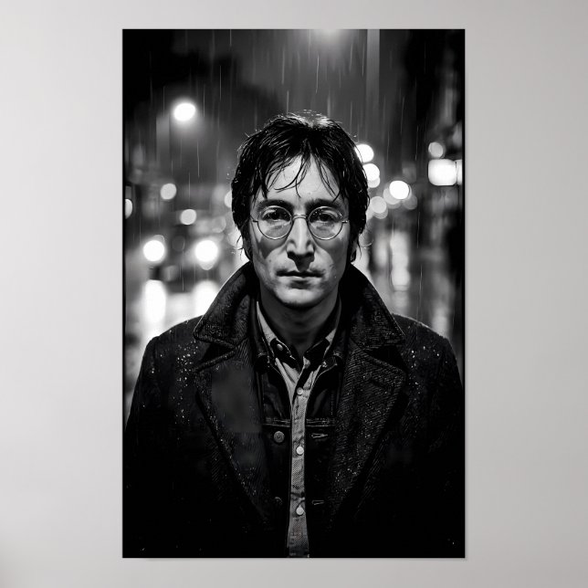 Poster Cartaz de retrato noir da solidão urbana iluminada (Frente)