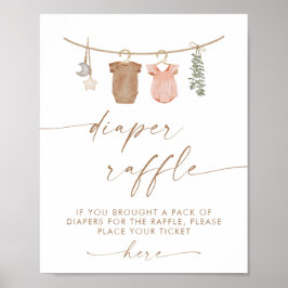 Poster Cartaz de rifa de fraldas | Revelação de gênero Bo