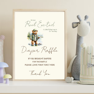 Poster Cartaz de Rifas de Fraldas Bebê Animado Chuveirinh