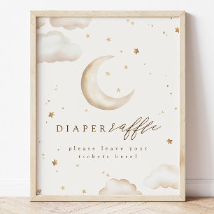 Poster Cartaz de Rifas de Fraldas Over the Moon