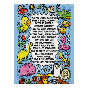 Póster Cartaz de Rima Até Logo Aligator – Animal Fofo