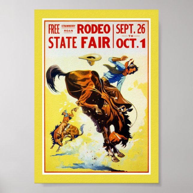 Poster Cartaz de Rodeio Antigo Restaurado (Frente)