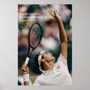 Poster Cartaz de Roger Federer Arte Motivacional de Têni