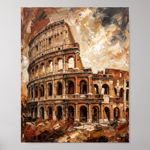 Poster Cartaz de Roma Luxo Abstrato Pintura a Óleo
