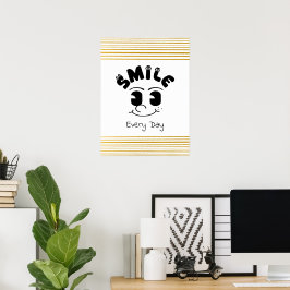 Poster Cartaz de rosto de arte personalizado "Sorria Todo
