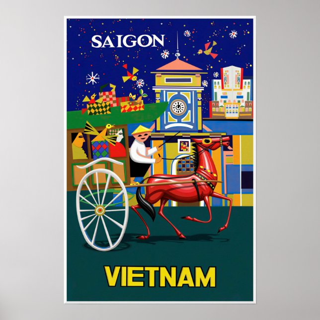 Poster Cartaz de Saigon, Vietnã (Frente)