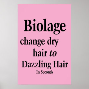 Poster Cartaz de Salão de Cabeleireiro Biolage para Secar