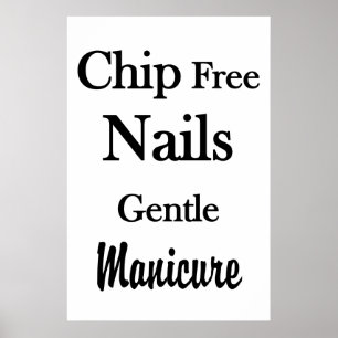 Poster Cartaz de Salão de Cabeleireiro Manicure Unhas sem