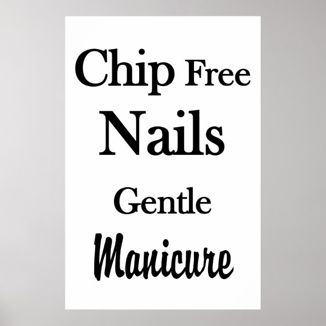 Poster Cartaz de Salão de Cabeleireiro Manicure Unhas sem (Frente)