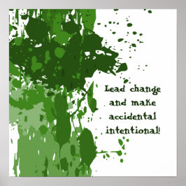 Poster Cartaz de Salpico de Tinta Verde Motivacional