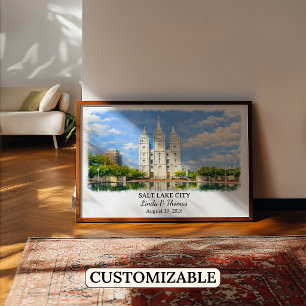 Poster Cartaz de Salt Lake City Utah, Aquarela, Personali