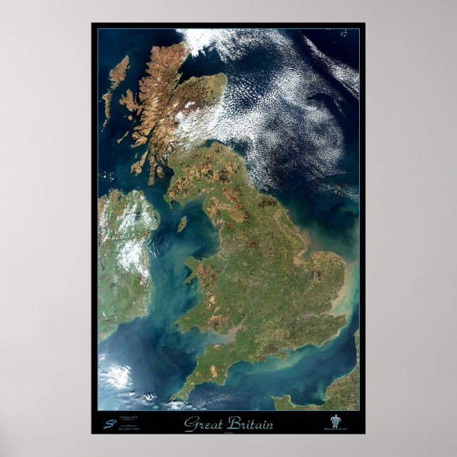 Poster cartaz de satélite da Grã-Bretanha (Frente)