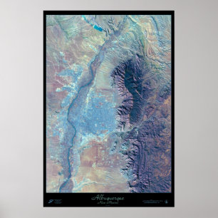 Poster Cartaz de satélite de Albuquerque, Novo México