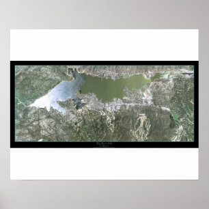 Poster Cartaz de satélite de Big Bear Lake, Califórnia