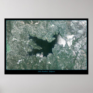 Póster Cartaz de satélite de Lake Arrowhead, Califórnia
